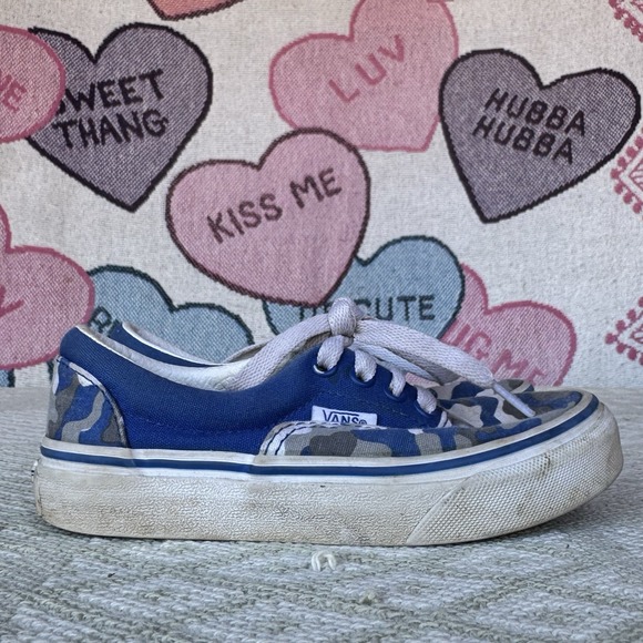Size 12c - VANS Blue/Grey Camo Casual‎ Shoes Kids - Picture 2 of 8